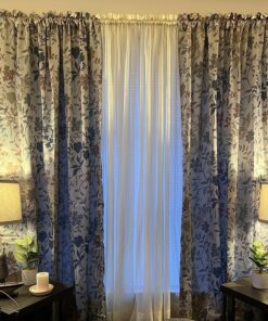 Sun Zero Kara Floral Print Energy Efficient Rod Pocket Single Curtain Panel, 54" x 84", Stone 54" x 84" 39 81oi38qn2L
