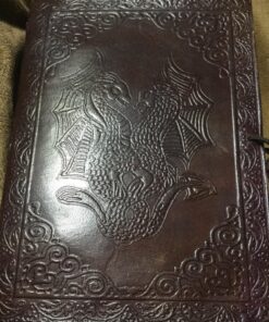AzureGreen DOUBLE DRAGON Blank Page BOOK Handcrafted Leather Writing Unlined 5 x 7 JOURNAL (Brown) 41 81oirnzlkKL