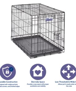 MidWest Homes for Pets Newly Enhanced Single Door iCrate Dog Crate, Includes Leak-Proof Pan, Floor Protecting Feet , Divider Pane l & New Patented Features 24 81ojaGpUML 1