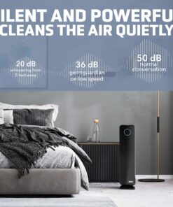 GermGuardian Air Purifier for Home, Large Rooms, H13 HEPA Filter, Removes Dust, Allergens, Smoke, Pollen, Odors, UV-C Light Helps Reduce Germs, 28 Inch, Black, 2-Pack, AC5350B2PK Black Onyx 16 81ojfq1slL