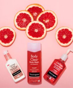 Neutrogena Body Clear Acne Treatment Body Wash with 2% Salicylic Acid Acne Medicine to Prevent Body Breakouts,Pink Grapefruit Shower Gel for Back,Chest & Shoulders,Vitamin C,8.5 fl. oz (Pack of 3) 23 81ojzIsNYAL 1