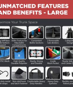 Trunk Crate Pro Collapsible Portable Multi Compartments Heavy Duty Non-Slip Cargo Trunk Organizer Storage, Blue Large 26 81ok08icXSL 1