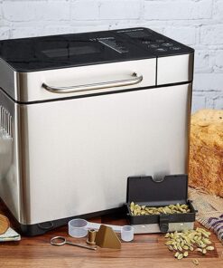 KBS Pro Stainless Steel Bread Machine, 2LB 17-in-1 Programmable XL Bread Maker with Fruit Nut Dispenser, Nonstick Ceramic Pan& Digital Touch Panel, 3 Loaf Sizes 3 Crust Colors, Reserve& Keep Warm Set 41 81olmoRMVsL 2