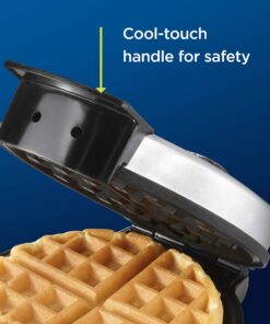 Oster Belgian Waffle Maker with Adjustable Temperature Control, Non-Stick Plates and Cool Touch Handle, Makes 8" Waffles, Stainless Steel 27 81omb7kl sL