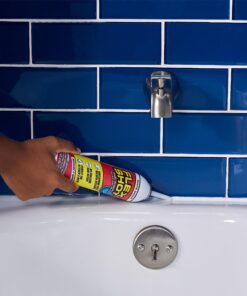 Flex Shot, 8 oz, 2-Pack, White, Flexible Rubber Silicone Sealant, Waterproof Caulk, UV Resistant, No Caulk Gun Needed, Perfect for Kitchen, Bath, Showers, Sinks, Baseboards 13 81onaTWtNWL 1