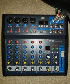 Pyle Professional Audio Mixer Sound Board Console - Desk System Interface with 6 Channel, USB, Bluetooth, Digital MP3 Computer Input, 48V Phantom Power, FX16 Bit DSP- PMXU63BT , Black 39 81oqflJ1sL