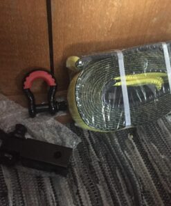 Motormic Tow Strap Recovery Kit – 3" x 30ft (30,000 lbs.) Rope + 2" Shackle Hitch Receiver + 5/8" Locking Pin + 3/4" D Ring Shackles with Safety Ring + Heavy Duty Bag - Off Road Pick Up Towing Complete Recovery Strap Kit 35 81or84INS8L