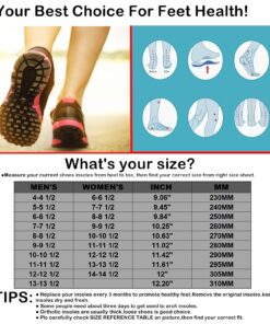 WAKI HOME Orthotics Insoles/Inserts/Pads with Arch Supports for Flat Feet,Plantar Fasciitis,Feet Pain,Pronation,Metatarsal Support for Men and Women Red US Men 6-6 1/2---Women 8-8 1/2 (9.84")(250MM) 13 81osHEfnVGL 5