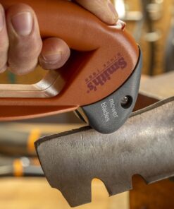 Smith’s 50603 Handheld Lawn Mower Blade Sharpener - Oversized Handle & Large Safety Guard - Durable Plastic - Easy to Use - Wire Cleaning Brush - Preset Carbide Blade - Gardening Lawn Care Tools 13 81osg3bV3AL