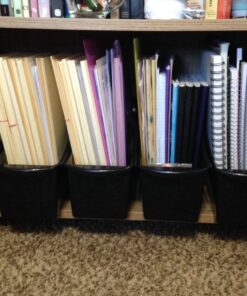 Storex Large Book Bin, Interlocking Plastic Organizer for Home, Office and Classroom, Black, 6-Pack (70109E06C) 30 81ow gAYp7L