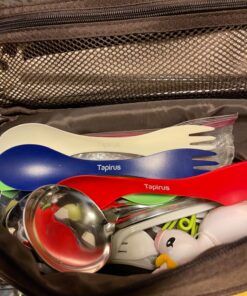 Tapirus Spork to Go V8 Set - 8 Colorful Durable and BPA Free Sporks - Spoon, Fork and Knife Combo Utensils Flatware Mess Kit for Camping and Outdoor Activities - with Bottle Opener and Carrying Case 31 81oy3nBlLAL