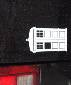 DW Police Box Sticker Decal Notebook Car Laptop 2" x 5" (White) 31 81ozhCUgZdL