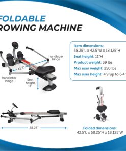 Stamina BodyTrac Glider Hydraulic Rowing Machine with Smart Workout App - Rower Workout Machine with Cylinder Resistance - Up to 250 lbs Weight Capacity Glider 1050 28 81p 8n FjmL