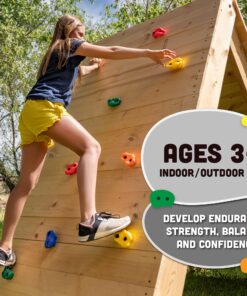 Squirrel Products Kids Rock Climbing Holds Indoor & Outdoor Playground Accessories Rock Wall Climbing Kit with Mounting Hardware 20 Pack XL Deluxe 30 81p16PhxQNS