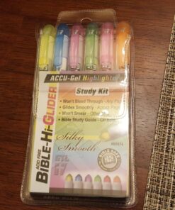 G.T. Luscombe Company, Inc. Accu-Gel Bible-Hi-Glider Bible Study Set | No Bleed Solid Gel Highlighter | No Smearing or Fading | Long Lasting Bright Translucent Colors (Set of 6) 1-Set Set of 6 50 81p1WAxukcL
