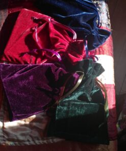 Paper Mart Tarot Bags Luxurious Velvet Bundle of 4: Hunter Green Navy Blue Rose and Purple 6" X 9" Each 25 81p2BhOLb0L