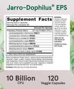 Jarrow Formulas Jarro-Dophilus EPS Probiotics 10 Billion CFU, Dietary Supplement for Intestinal Tract Support, Gut Health Supplements for Women and Men, 120 Veggie Capsules, 60 Day Supply Unflavored 120 Count (Pack of 1) 16 81p2FNy1VfL
