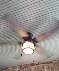 Hunter Fan Company Fan Key Biscayne Indoor/Outdoor Ceiling Fan with 2 LED Lights and Pull Chain Control, Weathered Zinc Finish, 54 Inch 53 81p3FfpMiSL