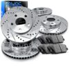 R1 Concepts Eline Drilled Slotted Brake Rotors + Ceramic Pads Kit Bmw 323,325,328, (E46) 14 81p3uiB37zL