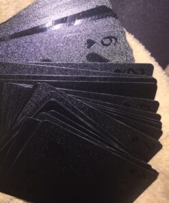 EMFK 54pcs/Pack Fashion Gold Foil Poker Novelty Collection Waterproof PVC Plastic Color:Black 30 81p5FT2HtQL