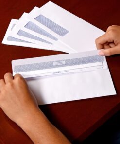 Quality Park #9 Security Envelopes, Double Window, Self Seal, Business Envelopes, For Invoices/Statements, 24 lb White, 3-7/8" x 8-7/8", 500/Bx (QUA67529) 13 81p603 keJL