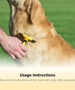 Thunderpaws Best Professional De-Shedding Tool and Pet Grooming Brush, D-Shedz for Breeds of Dogs, Cats with Short or Long Hair, Small, Medium and Large (Yellow) Yellow 27 81p6uc48Y L