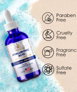 Hyaluronic Acid Serum for Face (2 Oz) - Serum for Skin and Lips - Hydrating and Moisturizing Face Serum for All Skin Types - Paraben and Fragrance-Free Hyaluronic Acid 2Fl Oz 21 81p7Ro2WB4L