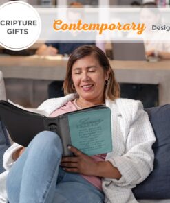 Christian Art Gifts Women's Fashion Bible Cover Serenity Prayer, Aqua/Black Faux Leather, Large 31 81p7YswH 9L