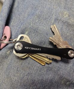 KEYSMART Key Holder for Keychain Key Ring - Compact Key Organizer Key Chain Key Case, Minimalist Pocket-Sized EDC Keychain, Loop Piece for Car Fobs, Expandable (up to 14 Keys, Black) 46 81p9umFXNL