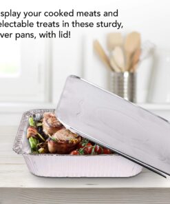 Foil Pans with Lids - 9x13 Aluminum Pans with Covers - 25 Foil Pans and 25 Foil Lids - Disposable Food Containers Great for Baking, Cooking, Heating, Storing, Prepping Food 25 Pack w/Lids 23 81pB9M38TxL
