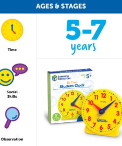 Learning Resources Big Time Student Clock, Teaching & Demonstration Clock, Develops Time and Early Math Skills, Ages 5+, Clock for Learning, 12 Hour,Back to School Gifts 20 81pBndRpXWL