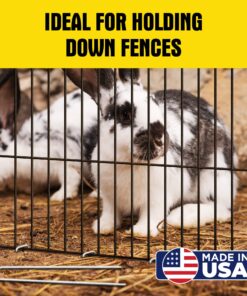 6 Inch Galvanized Landscape Staples Made in USA - 100 Metal Garden Stakes for Gardening - 11 Gauge Anti-Rust Heavy-Duty Ground Sod Pins Yard Stakes for Weed Barrier Fabric Irrigation Tubing Hose 32 81pCW9bVv6L