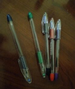 Pentel R.S.V.P. Ballpoint Pen, Fine Line, (0.7mm), Assorted Ink, Clear Barrel, 5 Pack (BK90BP5M) Assorted Ink Colors 26 81pCpX8y8uL