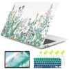 DONGKE for MacBook Air 13 Inch Case 2021 2020 2019 2018 Release Model A2337 M1 A2179 A1932, Frosted Matte Clear Hard Shell Cover for MacBook Air 13" with Retina Display & Touch ID - Garden Floral