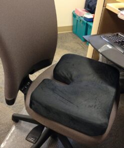 Kieba Coccyx Seat Cushion, Cool Gel Memory Foam Large Orthopedic Tailbone Pillow for Sciatica, Back, and Tailbone Pain (Black) Black 34 81pFcz93RQL