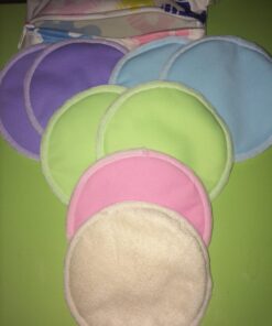 Washable Organic Bamboo Nursing Pads 8 Pack Colors (4 Pair) with Laundry Bag - Natural and Reusable, Ultra Soft, and Super Absorbent for The Ultimate Luxury Breast Pad - by Serenity Bamboo 12cm - Extra Thick Colors 28 81pGSgUDymL