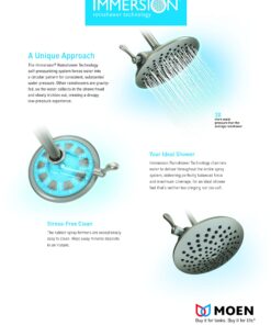 Moen Velocity Oil Rubbed Bronze Two-Function Rainshower 8-Inch Showerhead with Immersion Technology at 2.5 GPM Flow Rate, S6320ORB 17 81pGTSv8Z8L