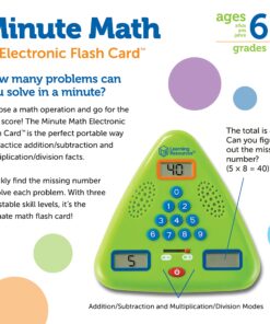 Learning Resources Minute Math Electronic Flash Card, Homeschool, Early Algebra Skills, 3 Difficulty Levels, Ages 6+ 11 81pGuy7h7YL