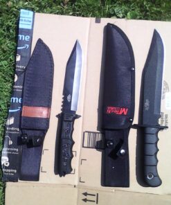 MTECH USA MT-086 Fixed Blade Hunting Knife, Black Straight Edge Blade, Black Handle, 12-1/4-Inch Overall, Black Blade 49 81pH4pj0sVL