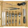 KitchenEdge Premium Silverware, Flatware and Utensil Organizer for Kitchen Drawers, Expandable to 33 Inches Wide, 11 Compartments, 100% Bamboo From 18" to 33" wide Natural Bamboo 54 81pK4NZgXUL