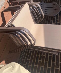 Classic Accessories Veranda Water-Resistant 25.5 Inch Stackable Patio Chair Cover, Pebble 50 81pLNwFg4xL