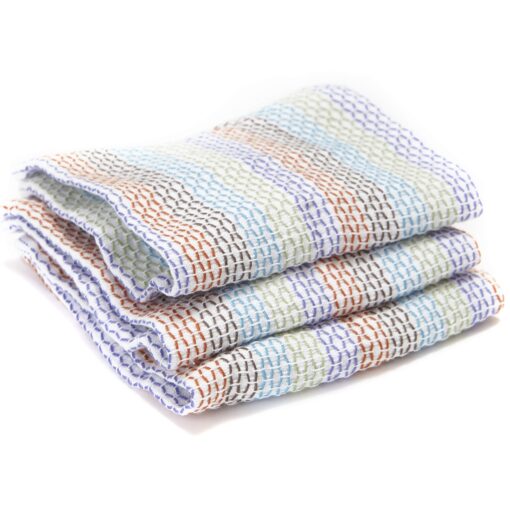 Full Circle Tidy 100% Organic Cotton Dish Cloths, Set of 3, Multicolored Set of 3 Dish Cloths