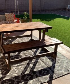 Lifetime 60054 Convertible Bench / Table, Faux Wood Construction, Brown 44 81pSRa1RR8L