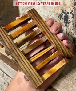 Magift Piece Home Bathroom Soap Case, Sink Deck Bathtub Shower Dish, Rectangular, Hand Craft, Natural Wooden Holder for Sponges, Scrubber, 2 Count(Pack of 1), Brown 2 Pack Brown 37 81pSVevpWkL