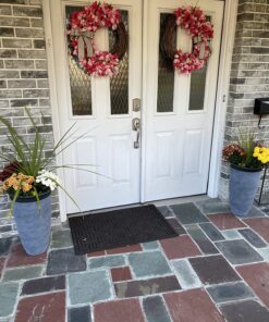 LA JOLIE MUSE Set of 2 Tall Planters with Trays, 20 Inch Indoor/Outdoor Tall Planters,Large Grey Flower Pots,Tree Planters for Front Door,Patio and Deck 2 Pack - 20" Gray 29 81pSczXRtL