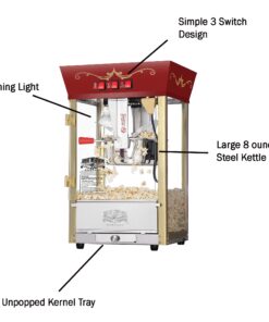 Great Northern Popcorn Red Matinee Movie Theater Style 8 oz. Ounce Antique Popcorn Machine 20 81pSpXlKtvL