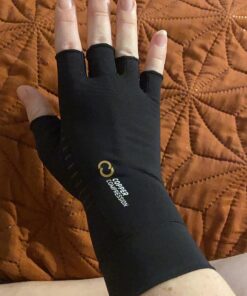 Copper Compression Arthritis Gloves | Fingerless Arthritis Carpal Tunnel Pain Relief Gloves For Men & Women | Hand Support Wrist Brace For Rheumatoid, Tendonitis, Swelling, Crocheting, Typing (M) Black Medium (1 Pair) 40 81pT2ua9S3L 2