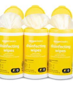 Amazon Basics Disinfecting Wipes, Lemon Scent, for Sanitizing, Cleaning & Deodorizing, 255 Count (3 Packs of 85) (Previously Solimo) 85 Count (Pack of 3) 3 Pack Lemon 25 81pT7shmJNL
