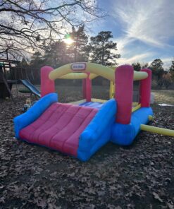 Little Tikes Jump 'n Slide Inflatable Bouncer Includes Heavy Duty Blower With GFCI, Stakes, Repair Patches, And Storage Bag, for Kids Ages 3-8 Years Jump 'n Slide Bounce House 47 81pUih7K6qL