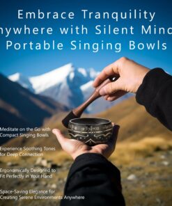 Alternative view of Tibetan Singing Bowl Set - Easy to Play- Dual-End Striker - Creates Beautiful Sound for Holistic Healing, Stress Relief, Meditation & Relaxation - Bliss Pattern - Black Bowl- Yoga singing bowl